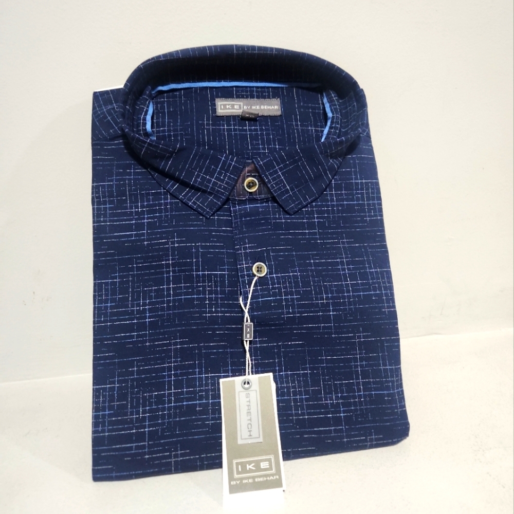 New mens Ike Behar Dress Shirt Button Up chile garnet size L NWT 95$ MSRP